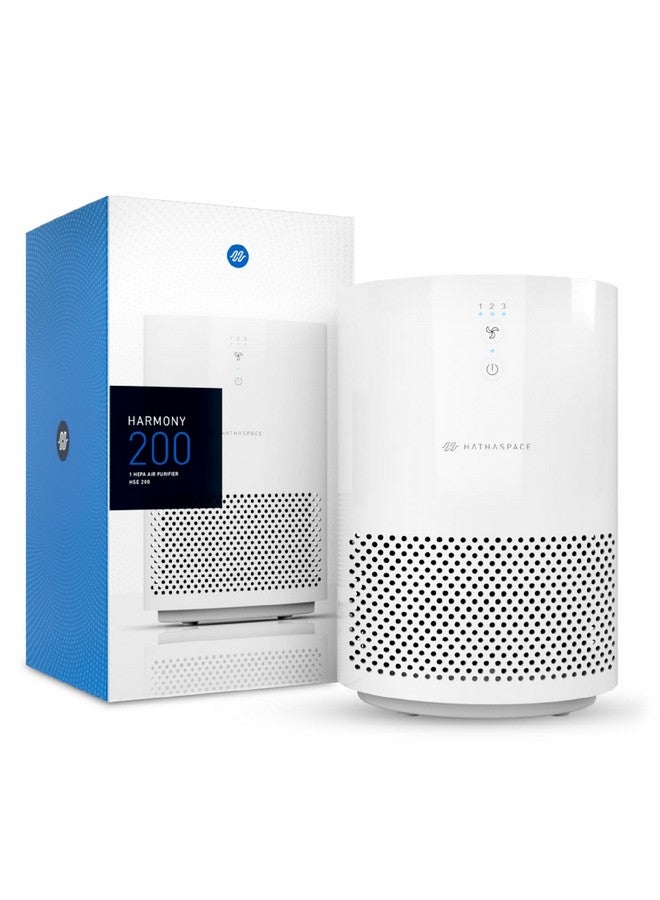 Hathaspace HATHASPACE HSE200 Smart True HEPA Air Purifier for Home, Small Air Cleaner with Activated Carbon Filter, Removes 99.9% of Dust, Smoke, Pet Dander, Odors, VOCs, Covers Up to 200 Sq. Ft, White  - Image 1
