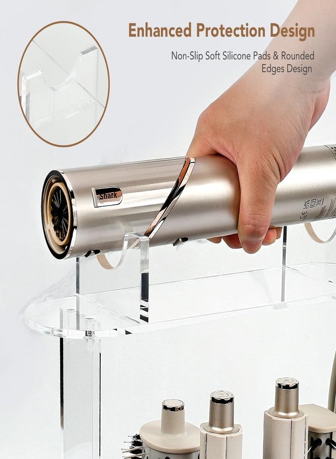 TOSAGE Upgraded Storage Holder for Shark FlexStyle- 7-Hole Acrylic Stand Organizer for Long Barrels & Diffuser, Countertop Holder for Shark Flex Style Accessories for Bathroom Vanity Makeup Table - Image 4