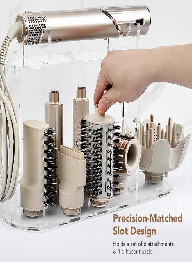 TOSAGE Upgraded Storage Holder for Shark FlexStyle- 7-Hole Acrylic Stand Organizer for Long Barrels & Diffuser, Countertop Holder for Shark Flex Style Accessories for Bathroom Vanity Makeup Table - Image 3