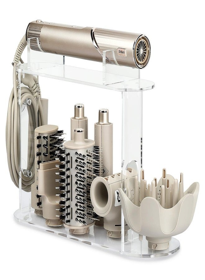 TOSAGE Upgraded Storage Holder for Shark FlexStyle- 7-Hole Acrylic Stand Organizer for Long Barrels & Diffuser, Countertop Holder for Shark Flex Style Accessories for Bathroom Vanity Makeup Table - Image 1