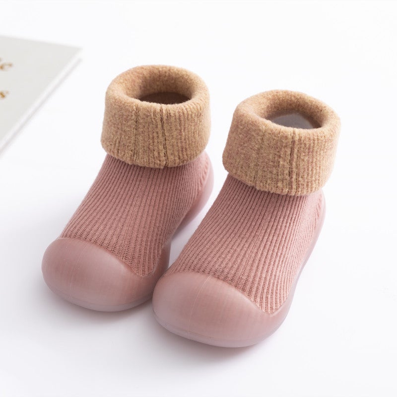 Autumn Winter Baby Toddler Socks Shoes Anti-Slip Soft Soled Navy (snow)  - Image 3