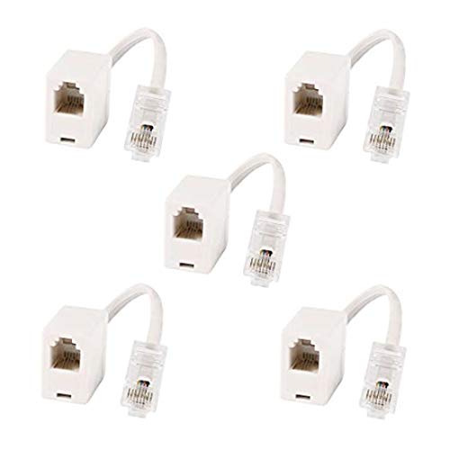 Yohii RJ11 6P4C Female to Ethernet RJ45 8P8C Male F/M Adapter Cable - 5pcs- (G7.23) - Image 1