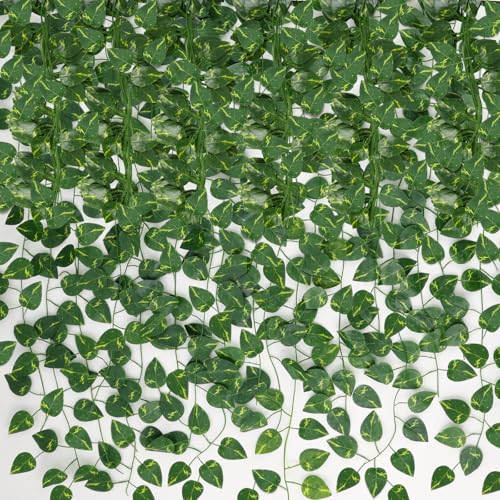 CEWOR Fake Ivy Vines for Room Decor 12pcs Fake Ivy Greenery Garland Wall Decor Pothos - Image 1