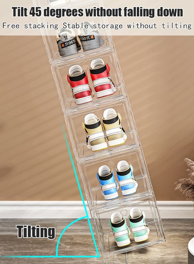 صندوق أحذية شفاف صندوق تخزين مثالي لتخزين الأحذية في رف أحذية منزلي عند باب الدخول. حل جيد - Image 3