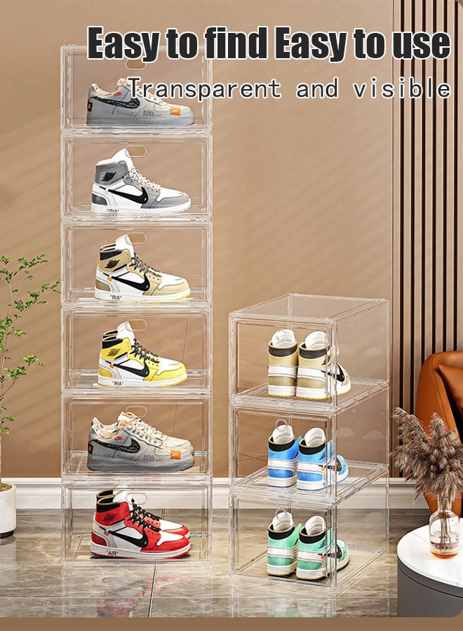 صندوق أحذية شفاف صندوق تخزين مثالي لتخزين الأحذية في رف أحذية منزلي عند باب الدخول. حل جيد - Image 2