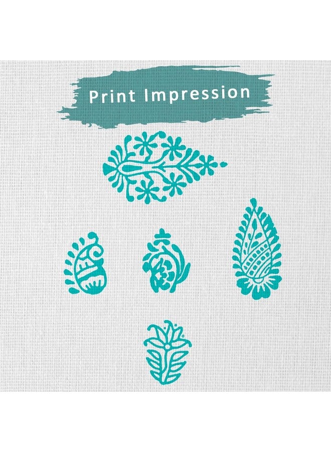 Hashcart | Set of 5 | Wooden Handcarved Designer Blocks for Printing/Stamps for Mahndi/Saree Border/Scrapbooking/Fabric Textile Paper/Kids/Art Work - Image 3