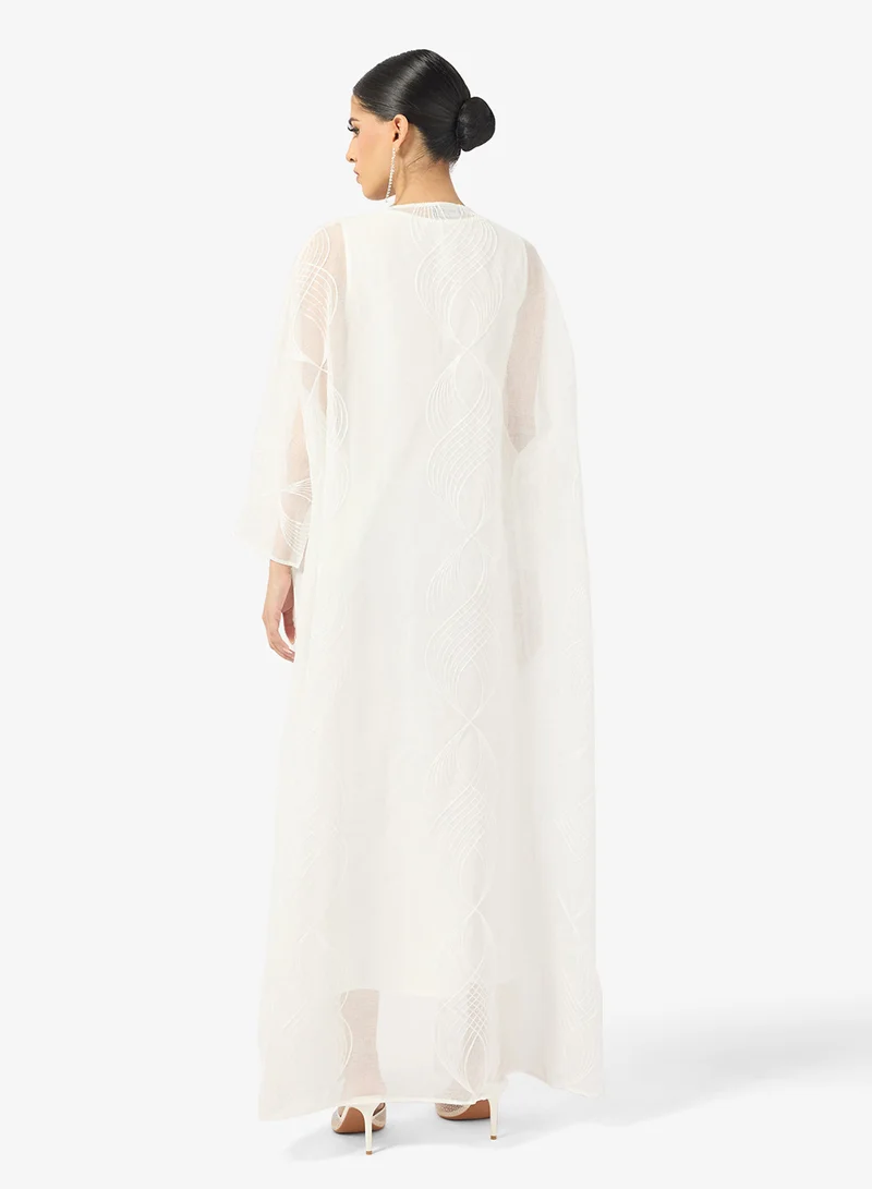 Khizana Sheer Abaya  With Embroidery