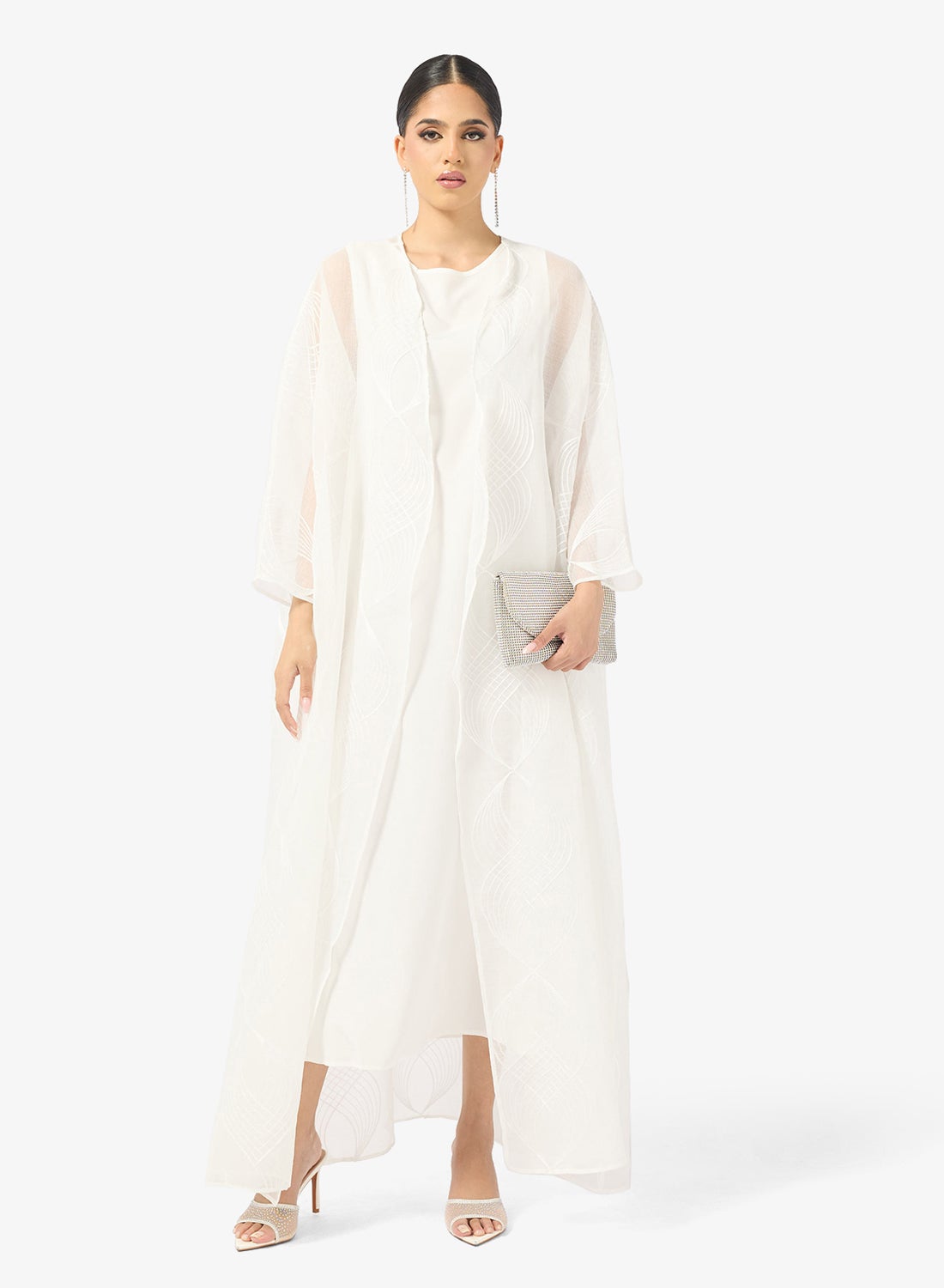 Sheer Abaya With Embroidery