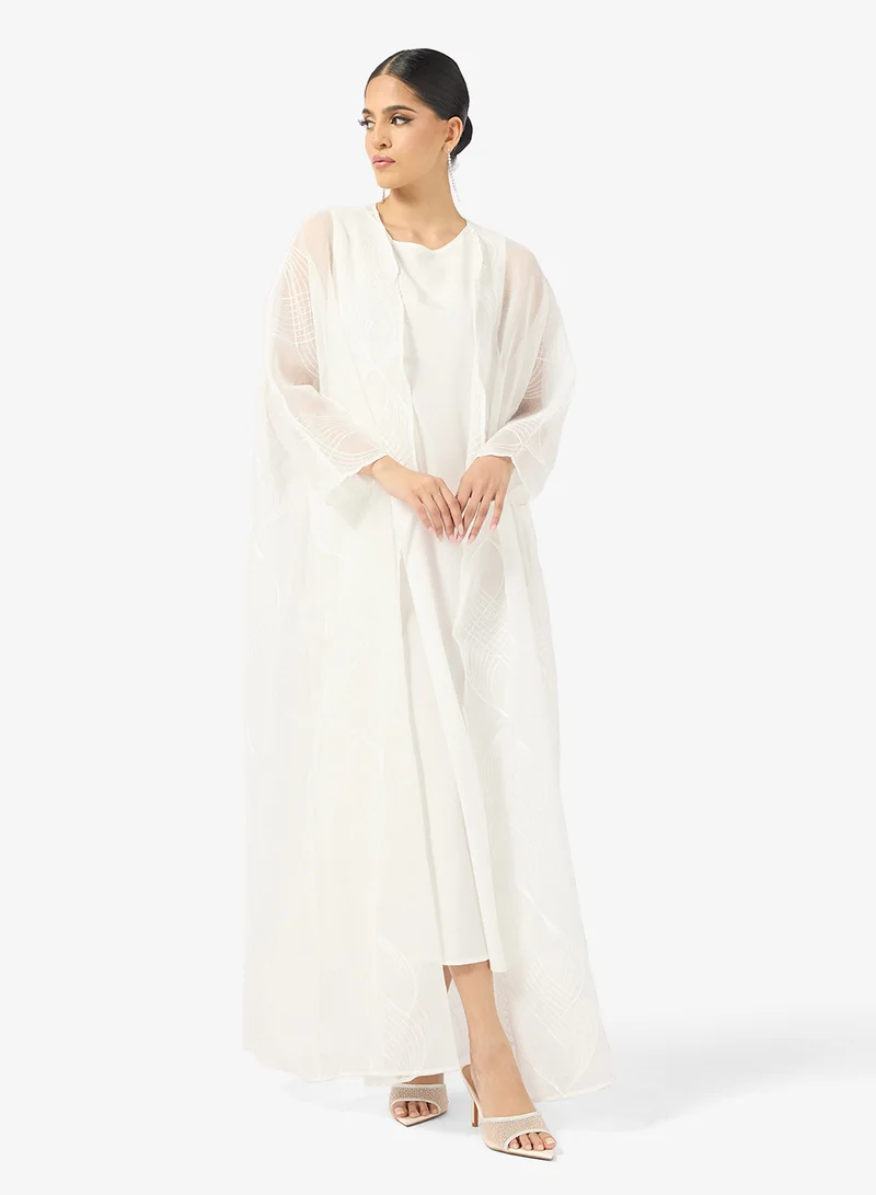 Khizana  Sheer Abaya  With Embroidery for Women | Best Price UAE