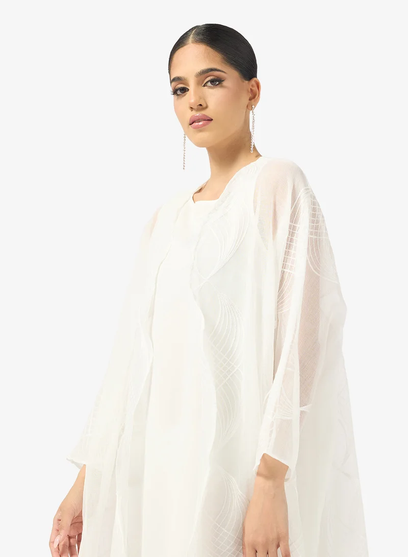 Khizana  Sheer Abaya  With Embroidery for Women | Best Price UAE