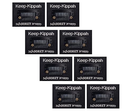 MASORET The Original Masoret Keep-Kippah Hair Clip Set: 4 Pair Durable Metal Head Fasteners with Matching Comb for Jewish Kippot, Kipa, Yamaka, Yarmulke Hats by Art Judaica - Image 1