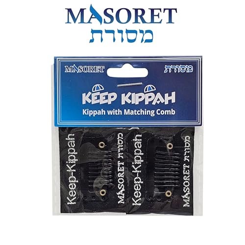 MASORET The Original Masoret Keep-Kippah Hair Clip Set: 4 Pair Durable Metal Head Fasteners with Matching Comb for Jewish Kippot, Kipa, Yamaka, Yarmulke Hats by Art Judaica - Image 5