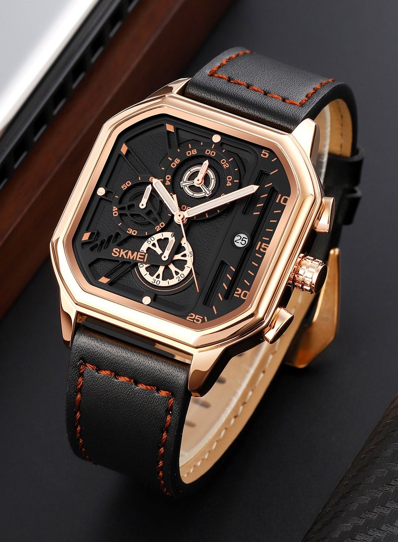 ساعة يد كوارتز مائية للرجال 1963 باللون الذهبي الوردي - Image 4