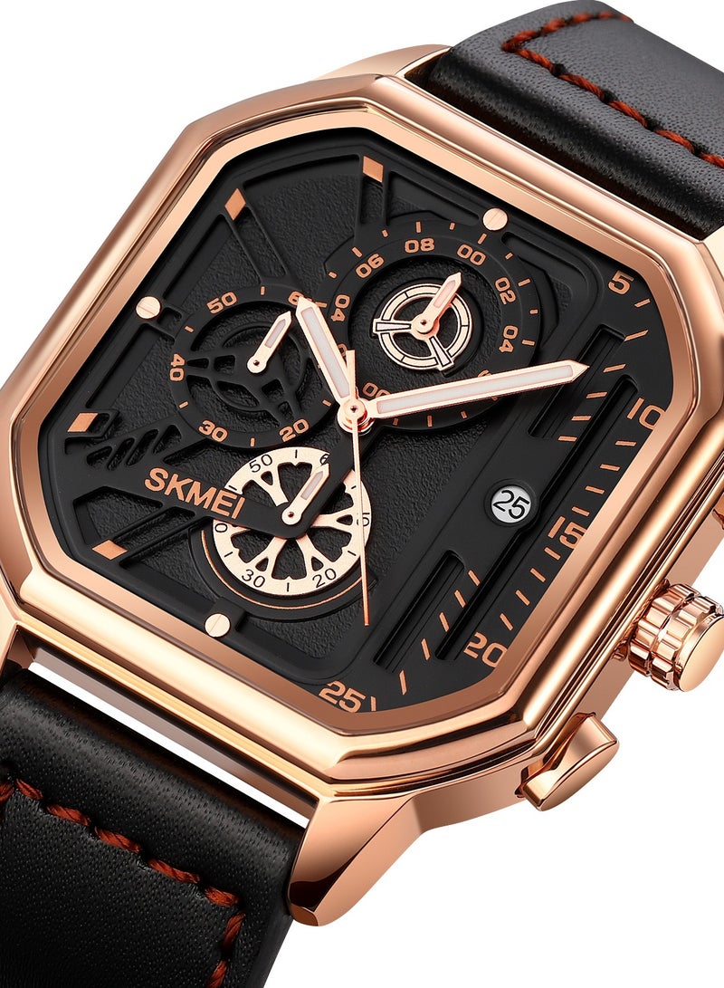 ساعة يد كوارتز مائية للرجال 1963 باللون الذهبي الوردي - Image 2