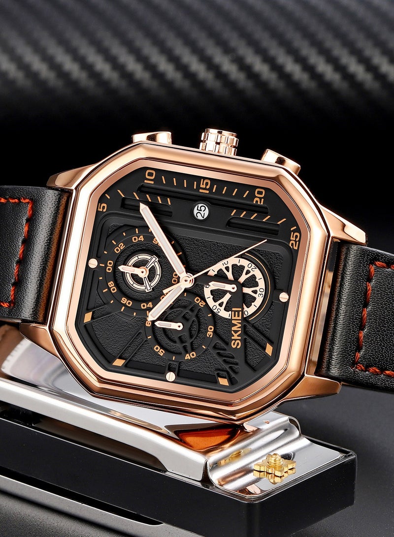 ساعة يد كوارتز مائية للرجال 1963 باللون الذهبي الوردي - Image 5