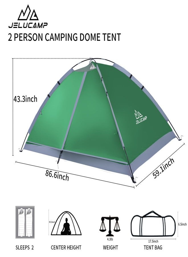 JELUCAMP 1/2 Person Dome Tents for Camping, Lightweight Portable Backpacking Tent, Small Easy Set Up Outdoor Waterproof Camping Hiking Tent for Adults, Navy - Image 2