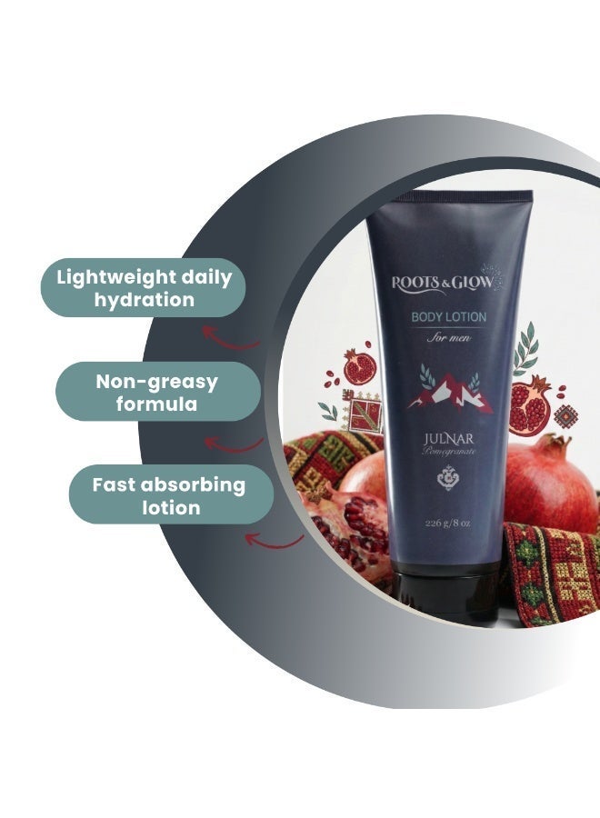 روتس اند جلو لوشن جسم جُلنار للرجال من روتس اند جلو - ترطيب عالي سريع الامتصاص - Image 2