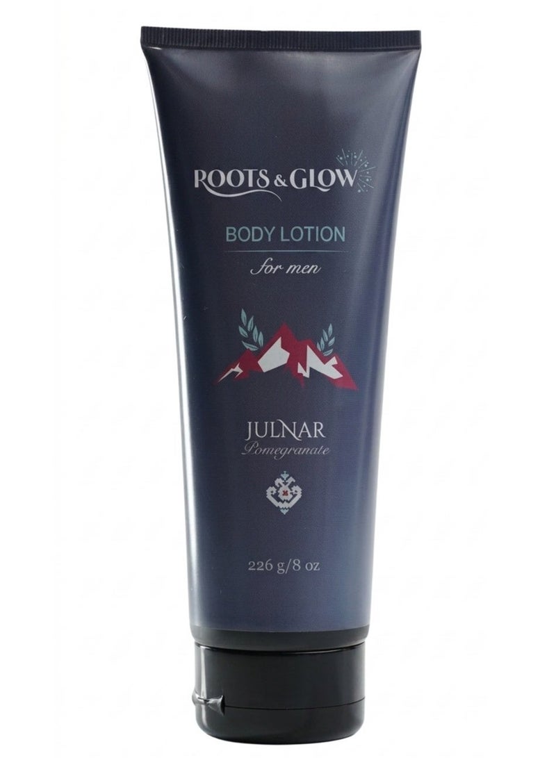 Roots & Glow Body Lotion for Men – 226g Pomegranate Moisturizing Lotion with Vitamin E – Paraben-Free, – Lightweight Non-Greasy Hydration for UAE Climate – Fast Absorbing After Shower Daily Use – Roots & Glow - Image 1