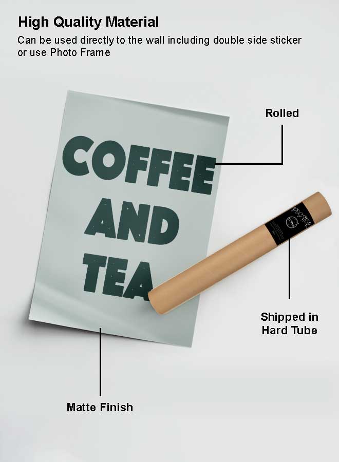 LOWHA Poster Painting Art With Four Separate Pieces Of Double-Sided Stickers Coffee And Tea For Home Bedroom Living Room And Office Decor  - Image 2
