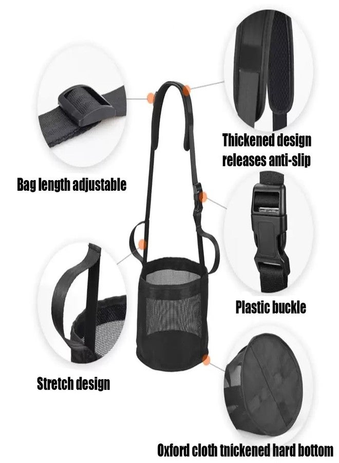 SSEHCWAN Horse Feed Bag, 2 PCs Muzzle Feed Bag with Adjustable Strap,Comfort Neck Pad, Mesh Grain Feeder for Feeding Grain, Powder, Supplements (Black+Grey) - Image 2