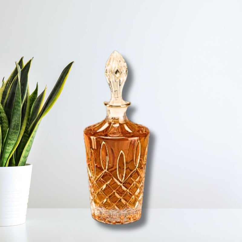 FALKOR Luxury Glassware Osiris Decanter Elegant Classy Decanter with Gold Styling Drinking Party Accessory for Whiskey Liquor Scotch Bourbon Vodka or Wine 900 ml - Image 1