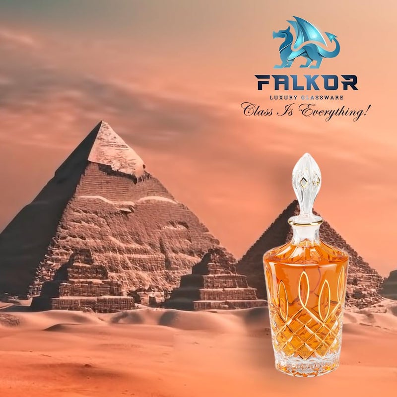 FALKOR Luxury Glassware Osiris Decanter Elegant Classy Decanter with Gold Styling Drinking Party Accessory for Whiskey Liquor Scotch Bourbon Vodka or Wine 900 ml - Image 5