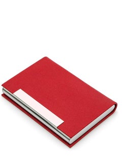 Generic Padike Business Card Holder, Business Card Case Professional PU Leather & Stainless Steel Multi Card Case,Business Card Holder Wallet Credit Card ID Case/Holder for Men & Women. (Red)  - Image 2