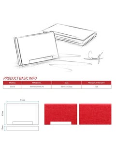 Generic Padike Business Card Holder, Business Card Case Professional PU Leather & Stainless Steel Multi Card Case,Business Card Holder Wallet Credit Card ID Case/Holder for Men & Women. (Red)  - Image 4