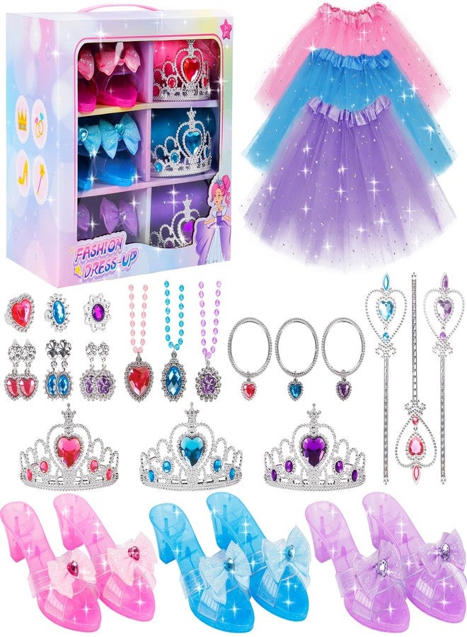 DOUEUREL Princess Dress Up Toy Set, Girls Jewelry Boutique Role Playing Game, Toddler Dress Up Princess Shoes, Skirts, Crowns, wands, Jewelry, Party Birthday Creative Gift for 3 4 5 6 7 8 Years Old Girls - Image 1