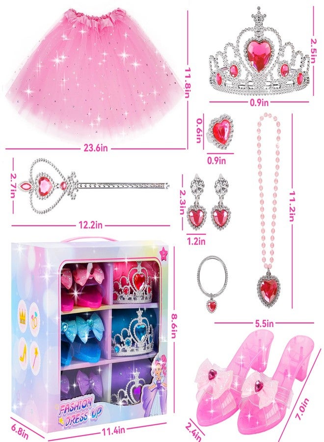 DOUEUREL Princess Dress Up Toy Set, Girls Jewelry Boutique Role Playing Game, Toddler Dress Up Princess Shoes, Skirts, Crowns, wands, Jewelry, Party Birthday Creative Gift for 3 4 5 6 7 8 Years Old Girls - Image 3