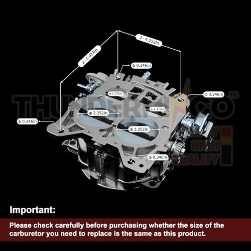 THUNDERMINGO 4 Barrel Carburetor fits for Rochester Quadrajet Carburetor For Chevy 350 454 327 427 V8 Engines GMC Trucks 1966-1973 big small block 4BBL Carb 1901R 4MV Corvettes 1975-1979 Manual Choke 650CFM 750CFM - Image 3