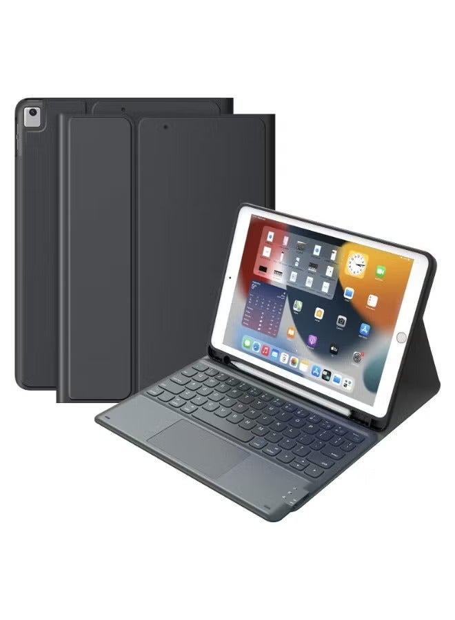 iPad Keyboard 9th Generation, Keyboard for iPad 8th Generation/7th Gen 10.2 Inch, Smart Trackpad, Detachable Wireless with Pencil Holder, Flip Stand Keyboard Case for iPad 9th/8th/7th Gen 10.2”, Black - Image 1