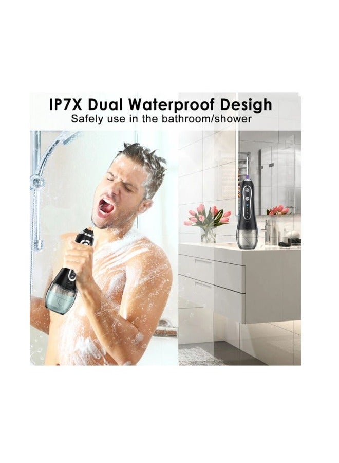 REBENUO Water Flosser For Teeth Cordless 300Ml Portable Oral Irrigator Flosser 5 Cleaning Modes And 6 Jet Tips Ipx7 Waterproof - Image 2
