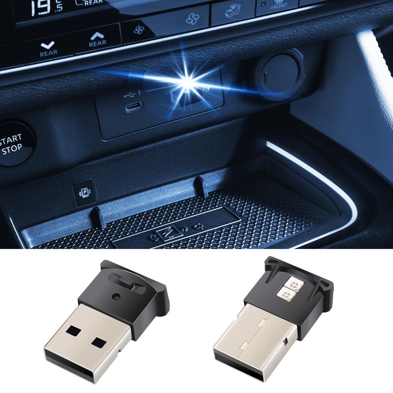 BFXM Mini USB LED Car Light, DC 5V Intelligent Interior Car Lights, Atmosphere Lamp for Car, Plug-in Interface, Suitable for Car, Laptop Keyboard, Home Office, Adjustable Brightness (USB-A*2) - Image 1