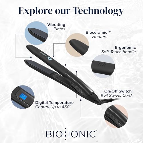Bio Ionic 10X Styling Iron, 1" Hair Straightener with Moisturizing Heat Technology, Flat Iron for 10-Minute Styling, Hair Straightener and Curler - Image 3