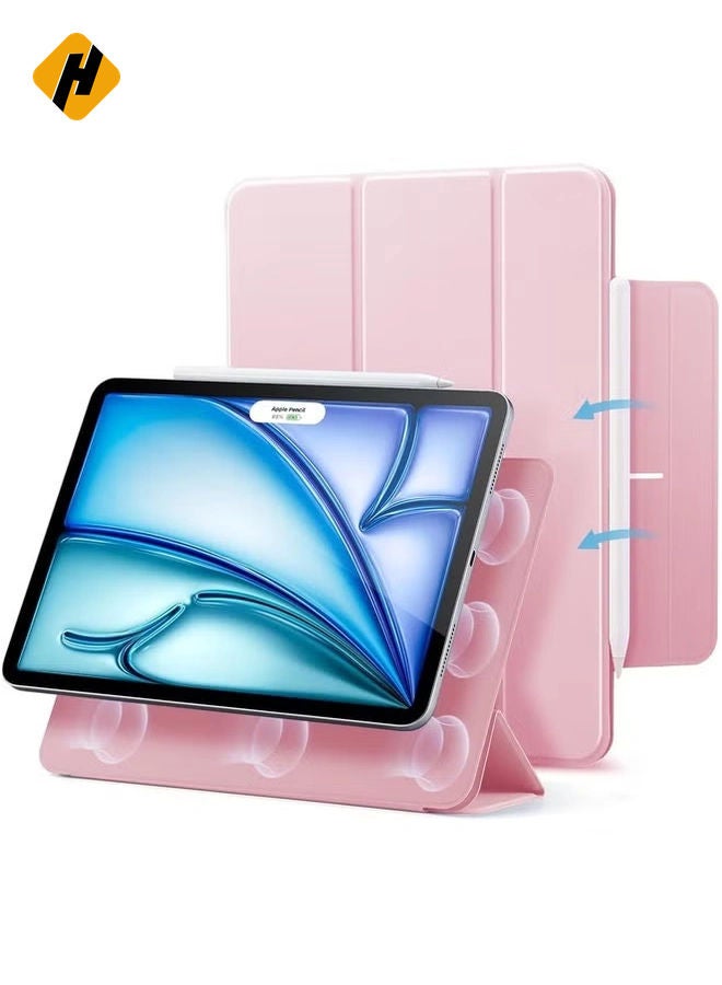 HuHa Pink iPad Air 11-Inch Case (M2 2024) – Slim Trifold Stand with Magnetic Closure, Supports Apple Pencil Pro & USB-C, Durable Protection  - Image 1