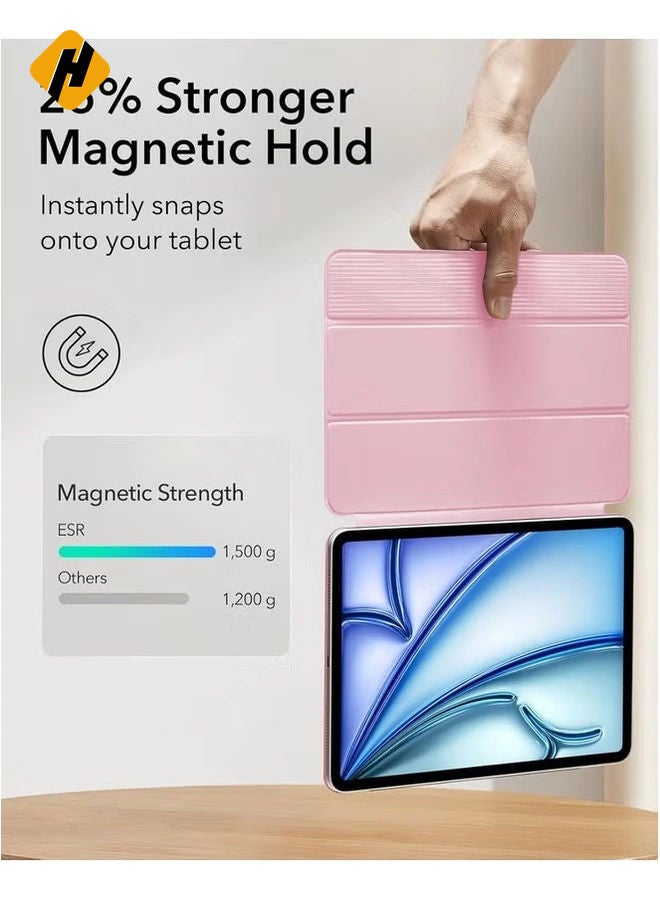 HuHa Pink iPad Air 11-Inch Case (M2 2024) – Slim Trifold Stand with Magnetic Closure, Supports Apple Pencil Pro & USB-C, Durable Protection  - Image 4
