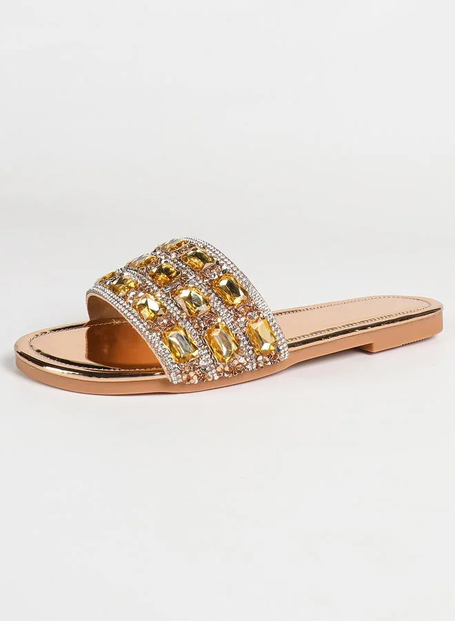 Take Two Embellished Flat Sandals