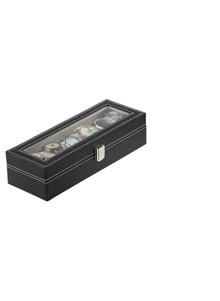 بلومنغ تايم 6 علب ساعات معصم ، علبة عرض مجوهرات ، حامل تخزين (أسود) - Image 2