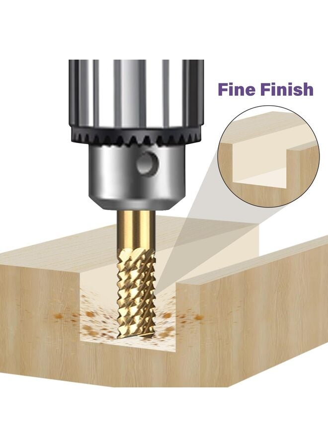 10PCS Titanium Coated Engraving Milling Cutter Carbide Bits, 0.8-3.175mm, 1/8'' Shank, for Dremel Rotary Tools - Image 4