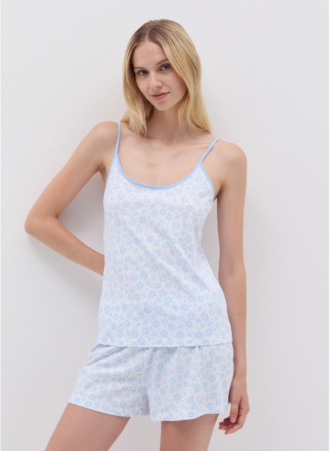 او في اس شورت بيجامة بطبعة زهور صغيرة - Image 2