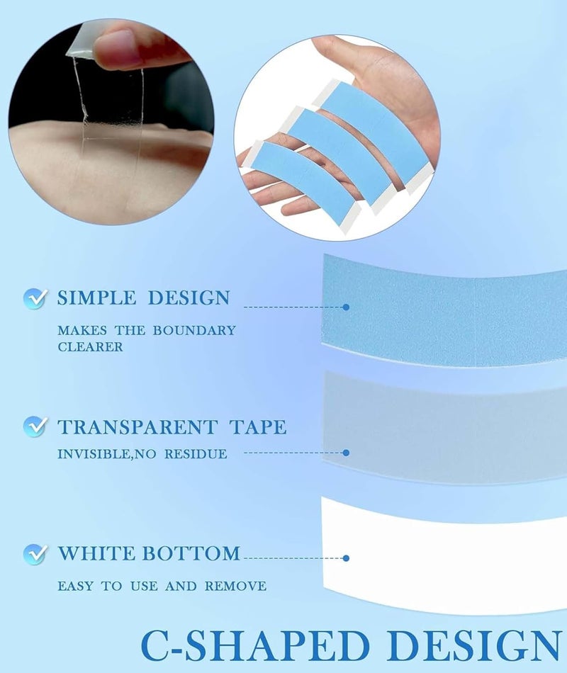 OXYGLOBE 40 PCS Waterproof Tape for Hairpiece, Hair Patch Tape For Men Waterproof Tape for Hairpiece The Front Of Supports Wigs Tape Wig Tape Double Sided Ultra Hold(Blue) - Image 5