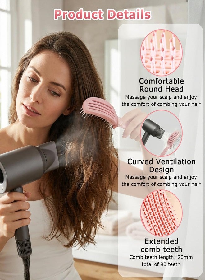 DAWZMR 2PCS Foldable Self Cleaning Hair Brush with Lift Pad, Easy Clean Detangling Vent Brush, ABS Thick Bristles Brush for Women Wet & Dry Hair - Image 4