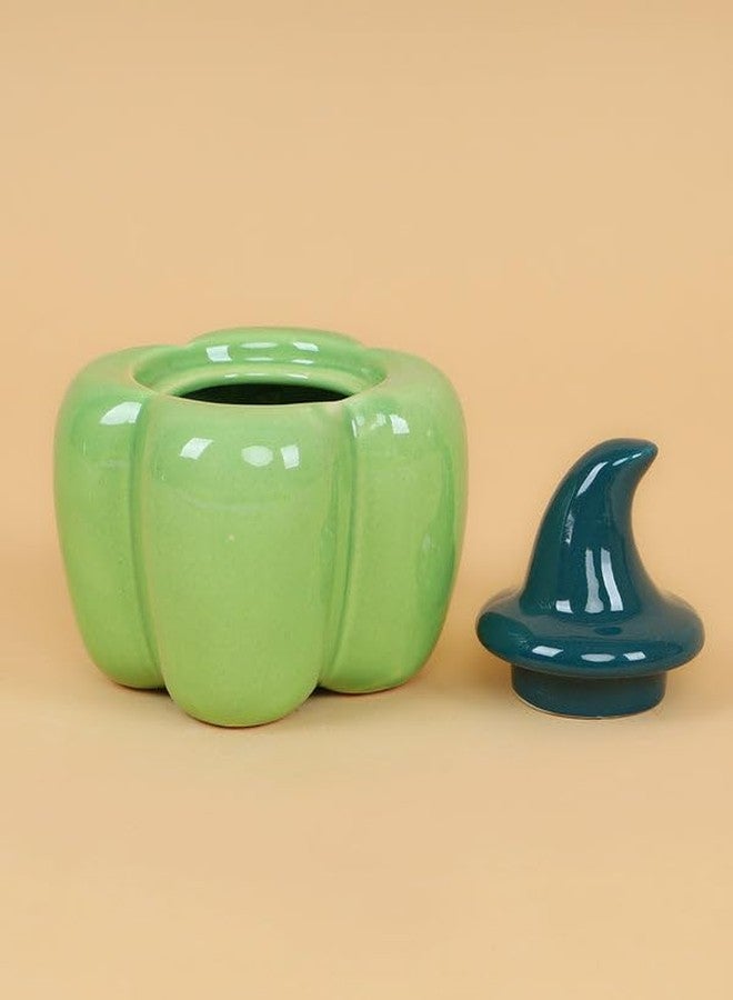 utensil master Ceramic Shimla Mirch Jar - Decorative Kitchen Storage Container | Handcrafted Spice Jar | Airtight Lid | Ideal for Storing Spices, Sugar or Dry Fruits (RED-GREEN) - Image 5