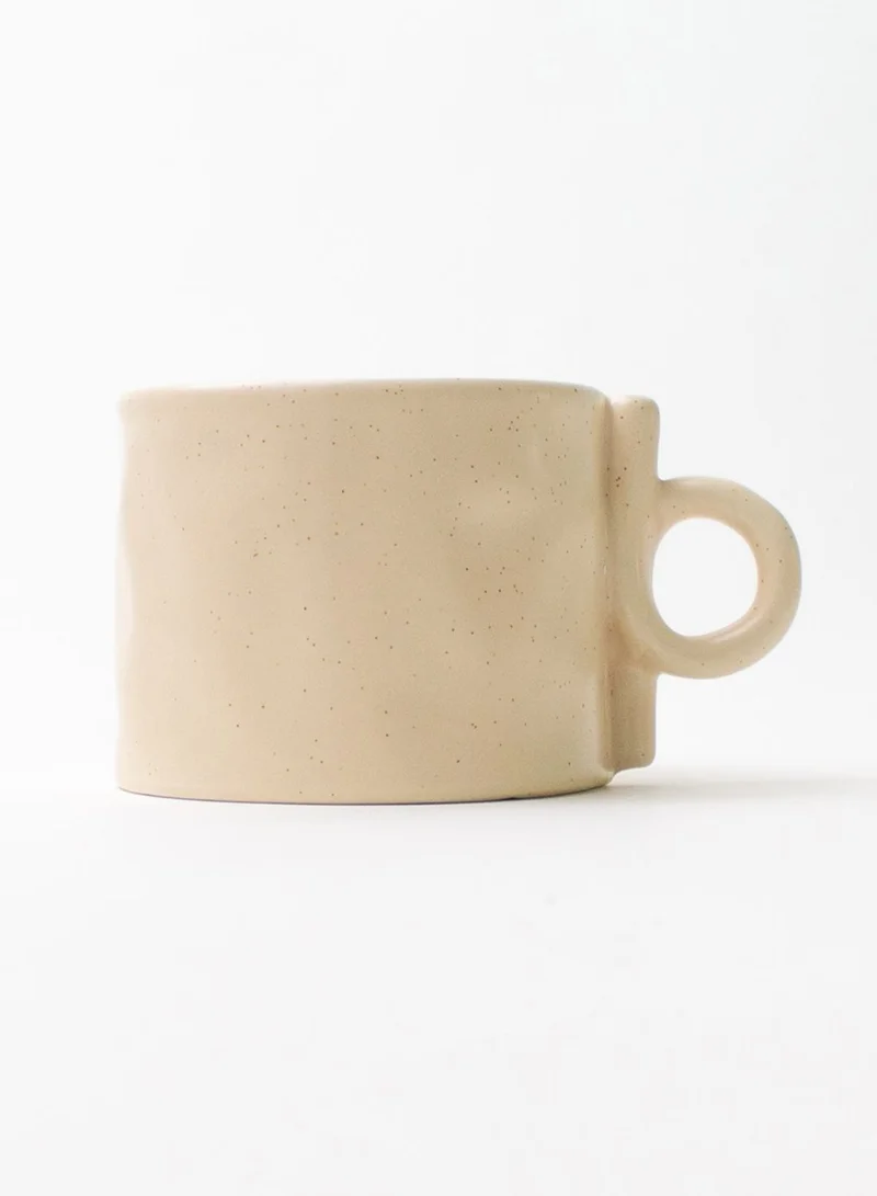 AURORA Cream Abstract Handle Mug