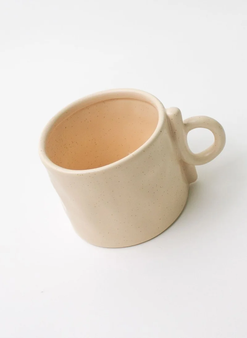 AURORA Cream Abstract Handle Mug
