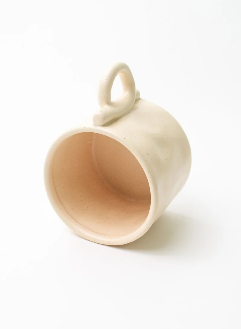 AURORA Cream Abstract Handle Mug