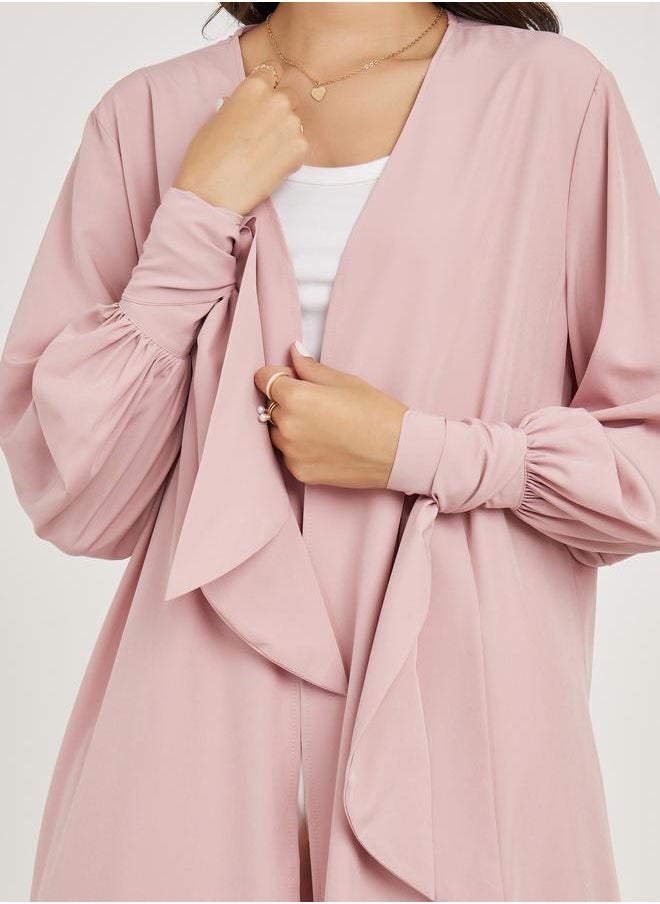 Styli - Regular Maxi Length Kimono with Tie Volume Sleeve - Image 1