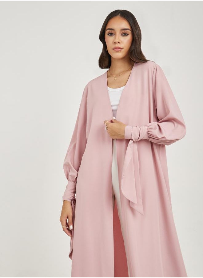 Styli - Regular Maxi Length Kimono with Tie Volume Sleeve - Image 1