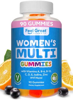 Feel Great 365 Multivitamin Gummy for Women by Feel Great Vitamin Co | Multi Chewable Gummy Supplement with Vitamin A, B-6, B-12, C, D, E, Biotin, Choline, Folic Acid, Zinc & More  - Image 1